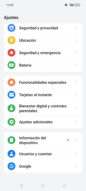 Desplácese y seleccione Usuarios y cuentas