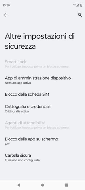Seleziona Blocco della scheda SIM