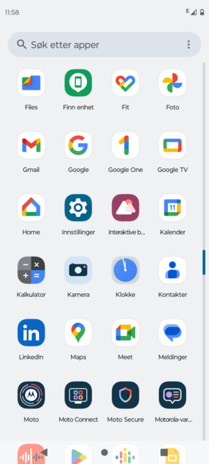 Bla til og velg Innstillinger