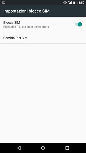 Seleziona Cambia PIN SIM