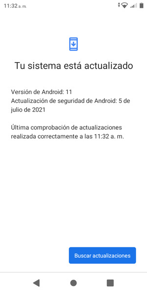 Si su teléfono está actualizado, verá la siguiente pantalla