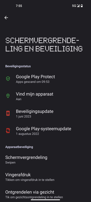 Om uw schermvergrendeling te activeren, ga naar het Schermvergrendeling en beveiliging-menu en selecteer Schermvergrendeling
