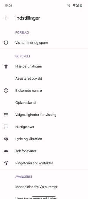 Vælg Telefonsvarer