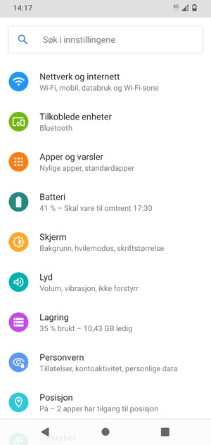 Velg Nettverk og internett