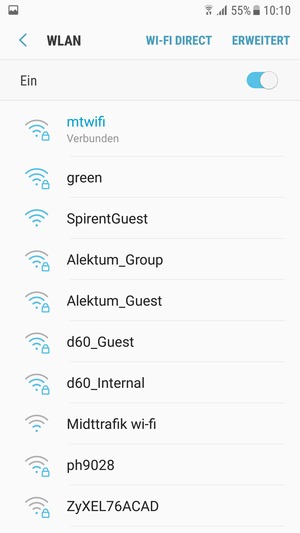 Sie sind nun mit dem WLAN-Netzwerk verbunden