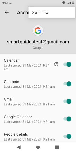 Select Sync now