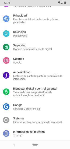 Desplácese y seleccione Sistema