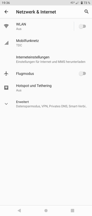 Wählen Sie Hotspot und Tethering