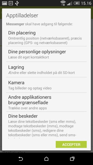 Vælg ACCEPTER