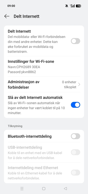 Velg Innstillinger for Wi-Fi-sone