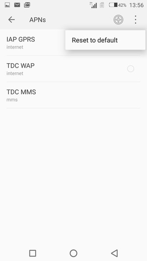 Select Reset to default