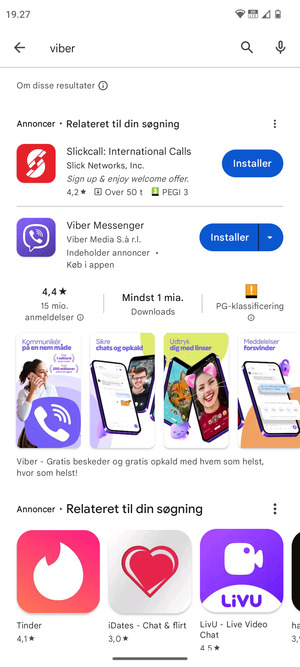 Vælg appen