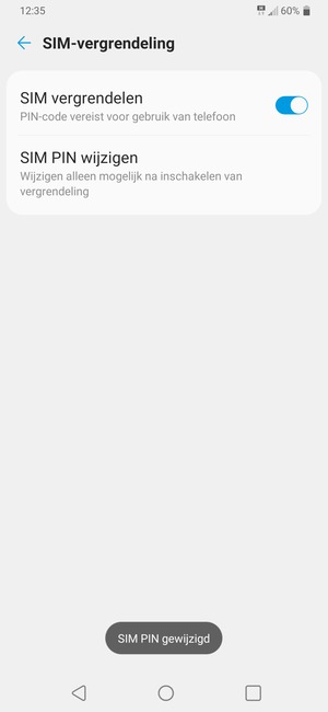Uw SIM PIN is gewijzigd