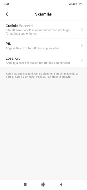 Välj Grafiskt lösenord
