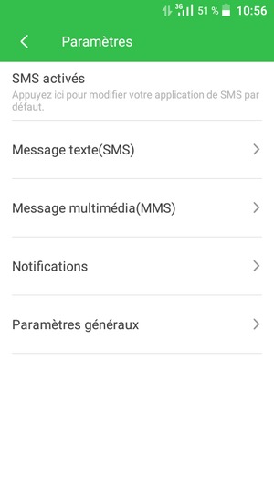 Sélectionnez Message texte (SMS)