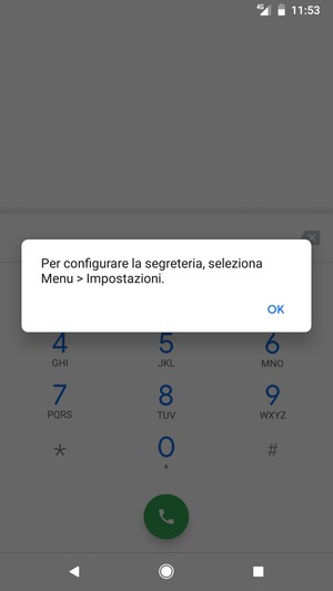 Se la segreteria telefonica non è configurata, seleziona OK