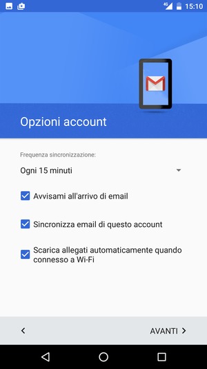 Seleziona AVANTI