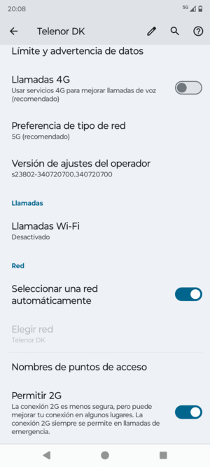 Desplácese y seleccione Nombres de puntos de acceso