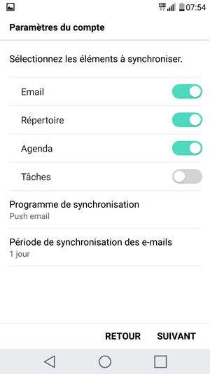 Sélectionnez SUIVANT