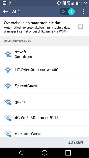 U bent nu verbonden met het WiFi-netwerk