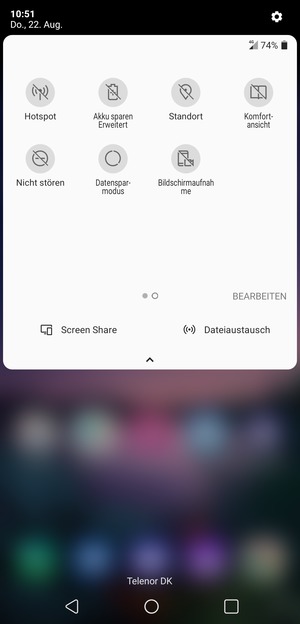 Wählen Sie Akku Sparen Erweitert