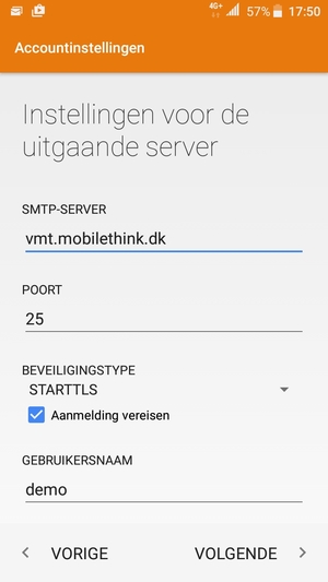 Voer Uitgaand serveradres in