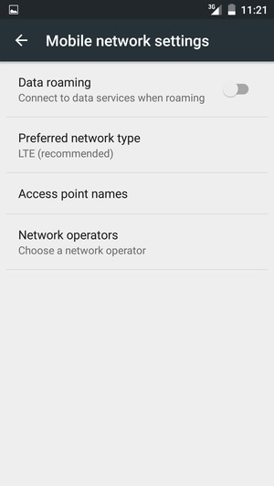 To change network if network problems occur, select Network operators