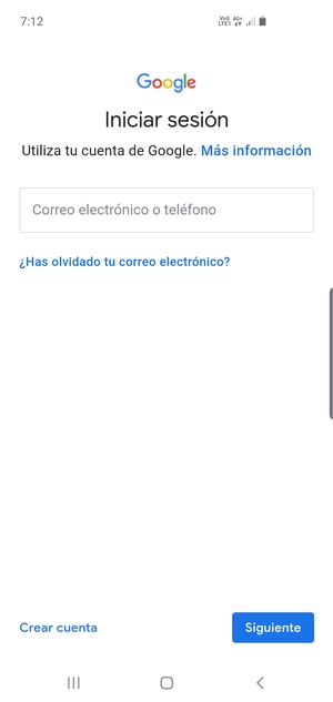 Introduzca su dirección de Gmail y seleccione Siguiente