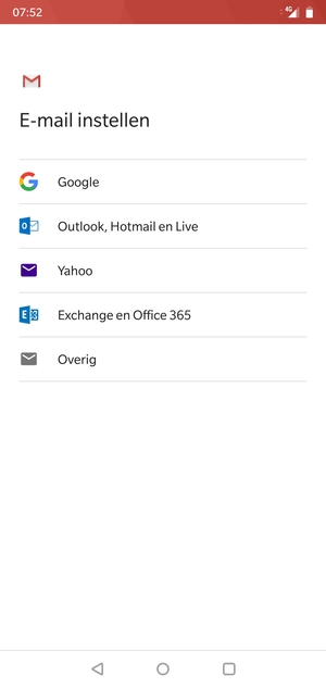 Selecteer Exchange en Office 365