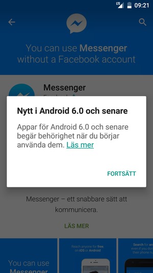 Välj FORTSÄTT