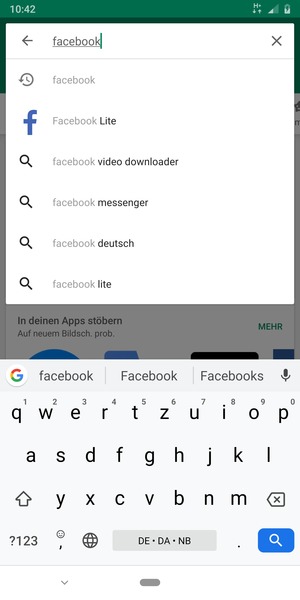 Geben Sie den Namen der App ein und wählen Sie Suchen