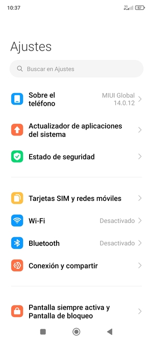 Seleccione Tarjetas SIM y redes móviles