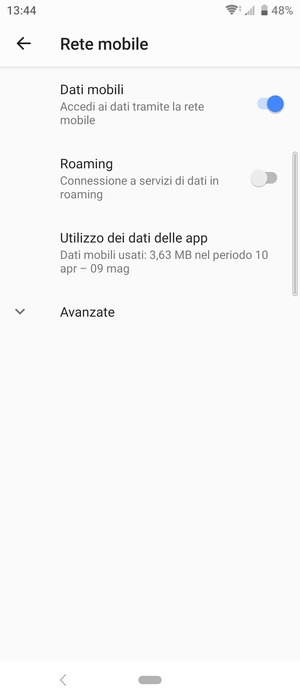 Per modificare la rete, in presenza di problemi, seleziona Avanzate