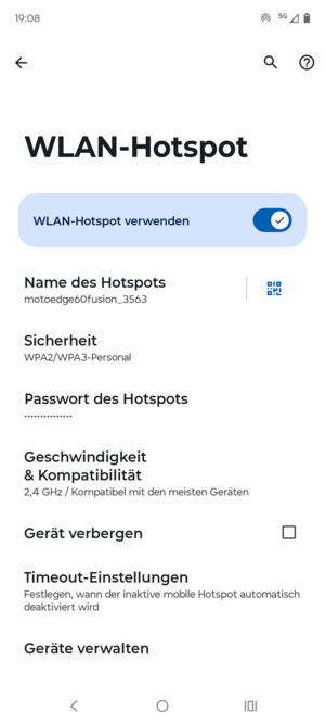 Ihr Handy ist jetzt für die Verwendung als Modem eingerichtet