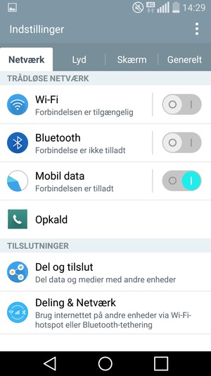 Vælg Generelt