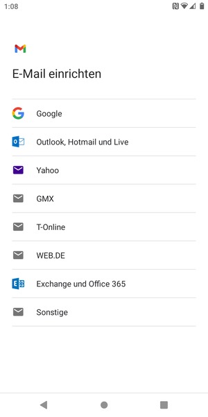 Wählen Sie Exchange und Office 365