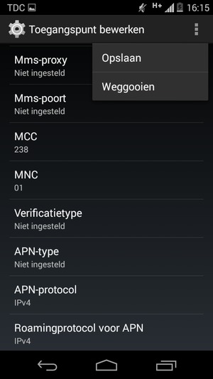 Selecteer de Menu-knop en selecteer Opslaan