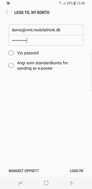 Skriv inn e-postadresse og passord. Velg LOGG PÅ