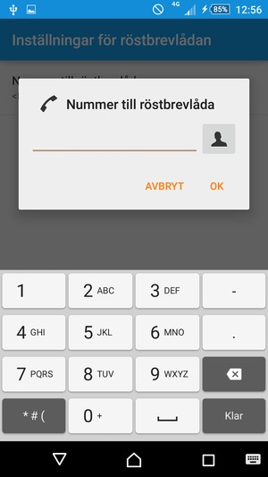 Ange Nummer till röstbrevlåda och välj OK