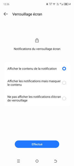 Sélectionnez votre option préférée et sélectionnez Effectué