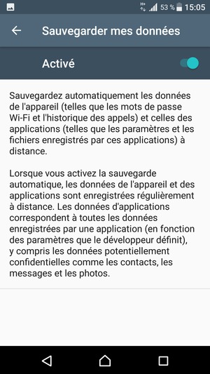 Sélectionnez le bouton Retour