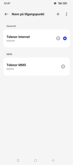 Velg menyknappen