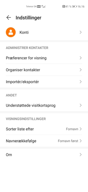 Vælg Importér/eksportér