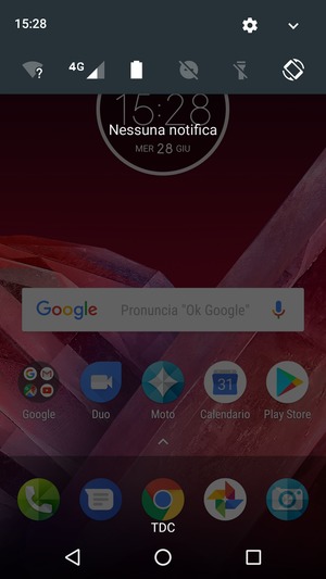 Scorri nuovamente verso il basso il menu in alto