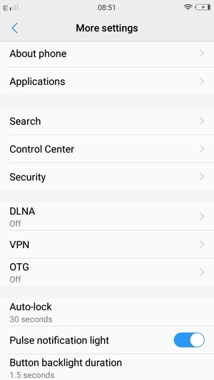 Scroll to and select Security
