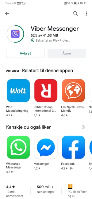 Vent til installasjonen er ferdig