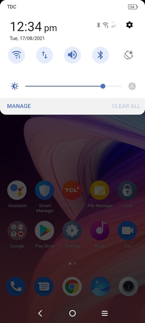 Slide down the top menu again