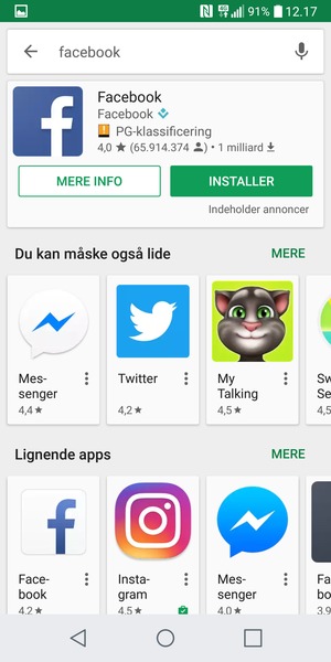 Vælg appen