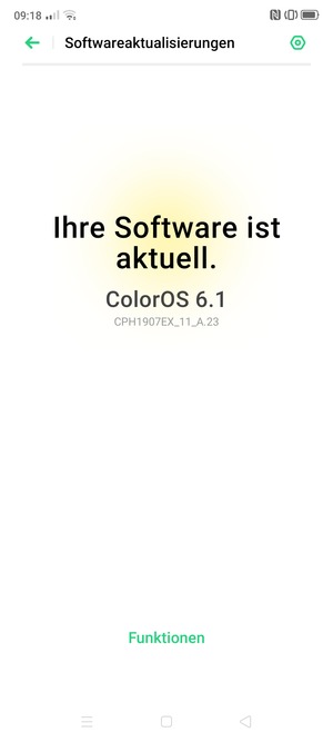 Falls Ihr Handy aktualisiert ist, wird Ihnen der folgende Bildschirm angezeigt