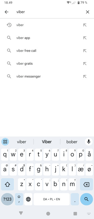 Indtast navnet på appen og vælg Søg